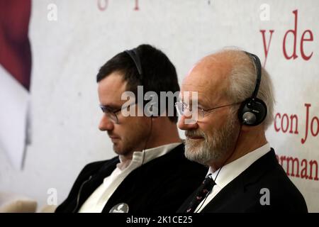 12 septembre 2022, Mexico, Mexique: Jean et Gabriel Shipton, père et frère de Julian Assange, participent aux « Dialogues pour la liberté de pensée, d'expression et de la presse » au Sénat du Mexique à Mexico. On 12 septembre 2022 à Mexico, Mexique. (Photo de Luis Barron/Eyepix Group). Banque D'Images