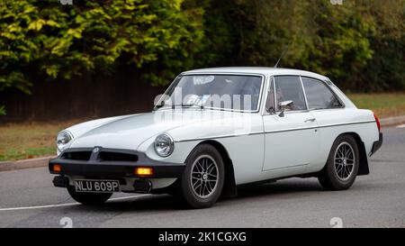 1976 voiture classique MGB GT blanche Banque D'Images