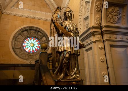 ange dans presbytère, Sanctuaire de la Mare de Déu de Sant Salvador, XIV siècle., Felanitx, Majorque, Iles Baléares, Espagne Banque D'Images