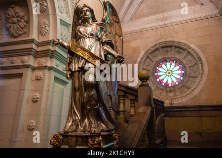 ange dans presbytère, Sanctuaire de la Mare de Déu de Sant Salvador, XIV siècle., Felanitx, Majorque, Iles Baléares, Espagne Banque D'Images