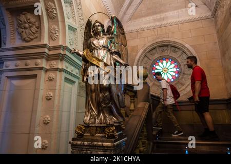 ange dans presbytère, Sanctuaire de la Mare de Déu de Sant Salvador, XIV siècle., Felanitx, Majorque, Iles Baléares, Espagne Banque D'Images