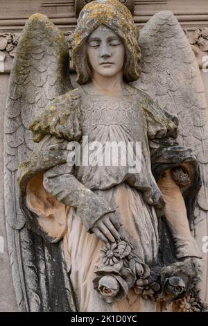 angel, décret de la famille Roig, Sineu, cimetière municipal, Majorque,Îles Baléares, Espagne. Banque D'Images