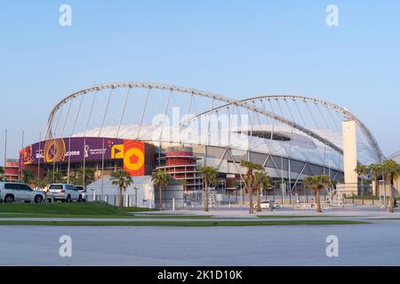 Doha, Qatar - 14 septembre 2022 : le stade international de Khalifa dans la zone d'Aspire. Le stade sera l'un des lieux de la coupe du monde de la FIFA 2022. Banque D'Images