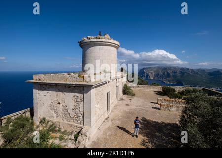 Far Vell phare, (Na POPIA), Parc naturel de sa Dragonera, Majorque, Iles Baléares, Espagne. Banque D'Images