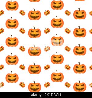 Horreur Halloween Pumpkin motif Design Orange Vector arrière-plan Illustration de Vecteur