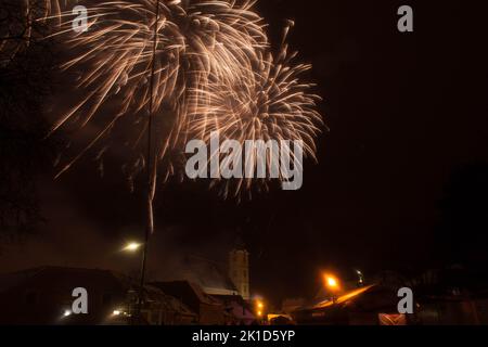 D'artifice en ville Banque D'Images