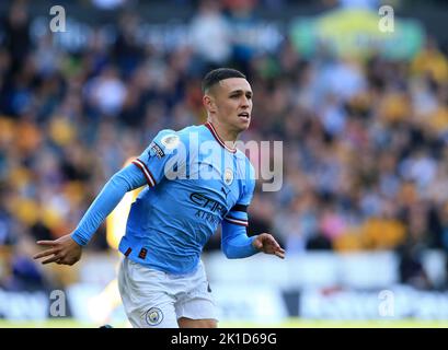 Wolverhampton, Royaume-Uni. 17th septembre 2022. 17th septembre 2022 ; Molineux Stadium, Wolverhampton, West Midlands, Angleterre ; Premier League football, Wolverhampton Wanderers contre Manchester City: Phil Foden de Manchester City crédit: Action plus Sports Images/Alay Live News Banque D'Images