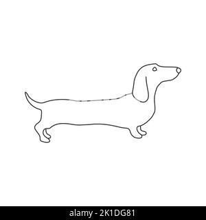 Icône de chien de Dachshund vecteur simple. Chien de race Illustration de Vecteur