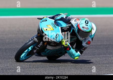 Alcaniz, Aragon, Espagne. 16th septembre 2022. Dennis Foggia de l'Italie de l'écurie Leopard Racing avec Honda pendant Moto3 pratique libre de MotoGP Gran Premio Animoca Brands de Aragon au circuit d'Aragon de Motorland à Alcaniz, Espagne. (Image de crédit : © David Ramirez/DAX via ZUMA Press Wire) Banque D'Images