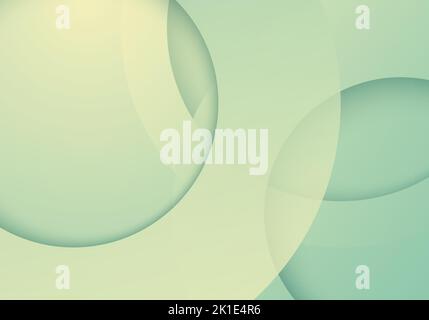Résumé 3D vert pastel couleur cercles géométriques formes calque papier coupé arrière-plan. Vous pouvez utiliser pour la brochure de couverture, la présentation, le papier peint, le design Illustration de Vecteur