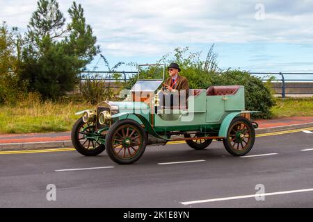 1910 Southport construit VULCAN jalopy; exposé à l'événement voiture et vitesse de Southport Classic sur la promenade du front de mer. ROYAUME-UNI Banque D'Images