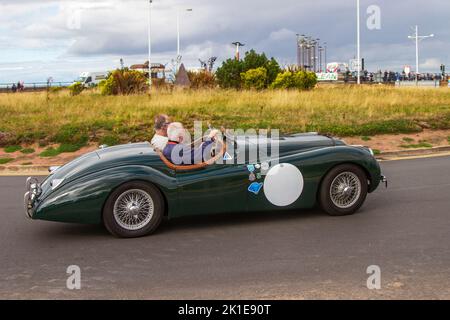 1951 50s années 50 Jaguar 3400cc Diesel britannique qui se rendent à l'événement Classic and Speed à Southport, au Royaume-Uni Banque D'Images