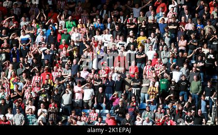 Preston, Angleterre, le 17th septembre 2022. Sheffield Utd fans lors du match de championnat Sky Bet à Deepdale, Preston. Le crédit photo devrait se lire: Simon Bellis / Sportimage Banque D'Images