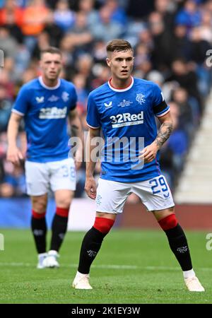 Glasgow, le 17th septembre 2022. Charlie McCann de Rangers lors du match cinch Premiership au stade Ibrox, à Glasgow. Le crédit photo devrait se lire: Neil Hanna / Sportimage Banque D'Images