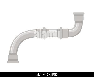 Pipeline métallique pour la construction industrielle à écoulement d'eau illustration vectorielle isolée sur fond blanc Illustration de Vecteur