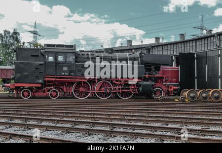 Locomotive Roundhouse dans le Musée du chemin de fer de Bochum Dahlhausen Banque D'Images