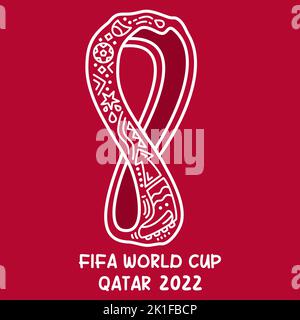 Un motif vectoriel de style doodle pour la coupe du monde de la FIFA 2022 au Qatar Illustration de Vecteur