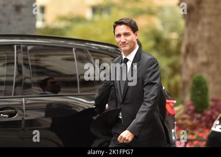Londres, Royaume-Uni, 18th septembre 2022. Le premier ministre canadien Justin Trudeau arrive au 10 Downing Street. Credit: Thomas Krych/Alamy Live News Banque D'Images