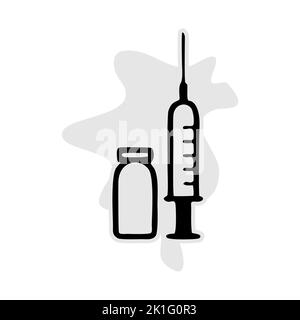 Seringue. Icône de la seringue. Vecteur seringue. Icône vectorielle d'une seringue. Modèle d'illustration de la seringue. Icône de seringue de sang. Logo de la seringue. Syrin médical Banque D'Images