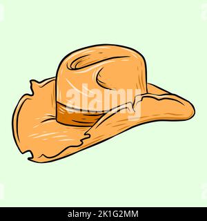 Icônes de cow-boy. WESTERN style Cowboy Hat icône Vector Template Flat Design Illustration Design. Affiche simple icône chapeau de cowboy. Banque D'Images