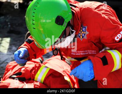 County Durham and Darlington Fire and Rescue Service, UK Rescue Organization (UKRO) Games, baie de Cardiff, 2018 Banque D'Images