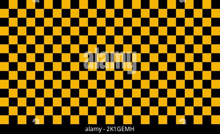 Quadrillé noir jaune, motif de drapeau de contrôle, damier de texture de grille Illustration de Vecteur