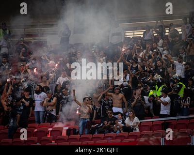 RS - Porto Alegre - 09/18/2022 - FEMMES BRÉSILIENNES 2022, INTERNATIONAL X CORINTHIENS - Corinthiens fans lors d'un match contre Internacional au stade Beira-Rio pour le championnat brésilien de femmes 2022. Photo: Maxi Franzoi/AGIF/Sipa USA Banque D'Images