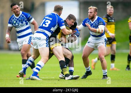 Halifax, Royaume-Uni. 18th septembre 2022. *** Pas de passage pour les York City Knights lors du match de championnat Betfred entre Halifax Panthers et York City Knights au Shay Stadium, Halifax, Royaume-Uni, le 18 septembre 2022. Photo de Simon Hall. Utilisation éditoriale uniquement, licence requise pour une utilisation commerciale. Aucune utilisation dans les Paris, les jeux ou les publications d'un seul club/ligue/joueur. Crédit : UK Sports pics Ltd/Alay Live News Banque D'Images