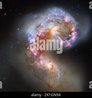 NASA ESA HUBBLE Antennae galaxies rechargé Banque D'Images