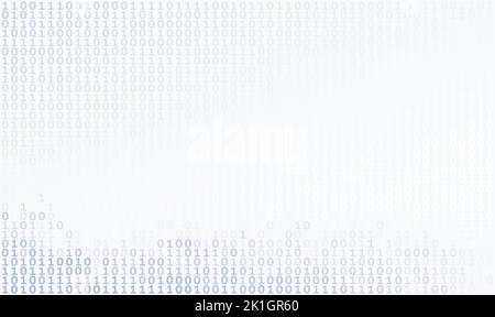 Arrière-plan de code binaire par des zéros et des zéros décolorés. Motif graphique vectoriel avec matrice numérique Illustration de Vecteur