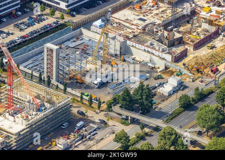 Vue aérienne, chantier de construction Stadtkrone-Ost et nouveau bâtiment, Schüren, Dortmund, région de la Ruhr, Rhénanie-du-Nord-Westphalie, Allemagne, travaux de construction, Buil Banque D'Images