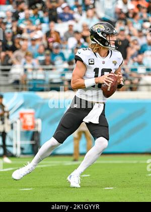 The Jacksonville Jaguars logo is seen on the field during a NFL football  game against the Indianapolis Colts, Sunday, September 18, 2022 in  Jacksonville, Fla. (AP Photo/Alex Menendez Stock Photo - Alamy