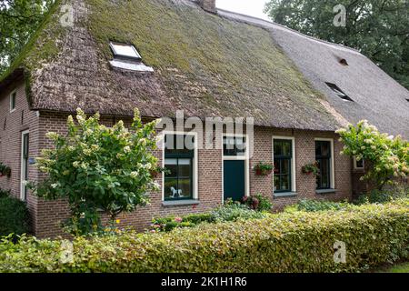 Ancienne ferme authentique à Oud Aalden, province de Drenthe, pays-Bas Banque D'Images