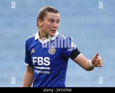 Leicester, Royaume-Uni. 18th septembre 2022. Carrie Jones de Leicester City pendant le match de la Super League des femmes de la FA au King Power Stadium de Leicester. Crédit photo à lire: Darren Staples / Sportimage crédit: Sportimage / Alay Live News Banque D'Images