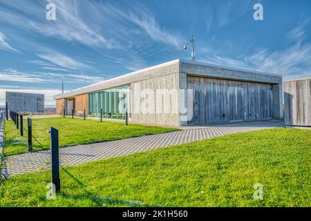 Le bâtiment de rencontre du complexe du centre d’accueil au monument commémoratif du vol 93 de 11 septembre, à Stoystown, en Pennsylvanie. Banque D'Images