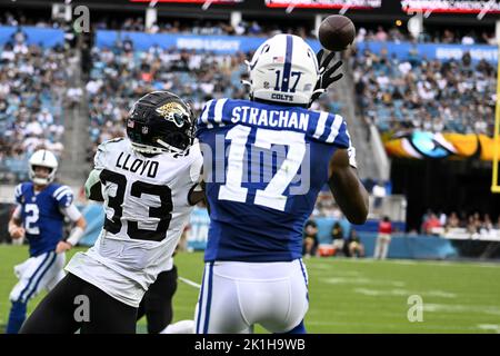 Jacksonville Jaguars linebacker Devin Lloyd (33) defends against the Dallas  Cowboys during an NFL Football game in Arlington, Texas, Saturday, August  12, 2023. (AP Photo/Michael Ainsworth Stock Photo - Alamy