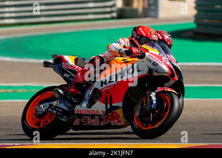 Aragon, Espagne. 18th septembre 2022. Courses de la marque Animoca Grand Prix d'Aragon de MotoGP au circuit Motorland. Aragon, 18 septembre 2022 en photo: Espagne Marc Márquez Carreras del Gran Premio Animoca marque de MotoGP de Aragon en el circuito de Motorland. Aragon 18 de Septiembre de 2022 POOL/ MotoGP.com/Cordon les images de presse seront à usage éditorial exclusif. Crédit obligatoire: © motogp.com crédit: CORMON PRESSE/Alay Live News Banque D'Images