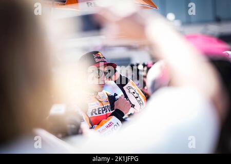 Aragon, Espagne. 18th septembre 2022. Courses de la marque Animoca Grand Prix d'Aragon de MotoGP au circuit Motorland. Aragon, 18 septembre 2022 en photo: Espagne Marc Márquez Carreras del Gran Premio Animoca marque de MotoGP de Aragon en el circuito de Motorland. Aragon 18 de Septiembre de 2022 POOL/ MotoGP.com/Cordon les images de presse seront à usage éditorial exclusif. Crédit obligatoire: © motogp.com crédit: CORMON PRESSE/Alay Live News Banque D'Images
