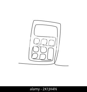 Calculatrice dessin d'une ligne. Concept for Business, Calculator, Finance, Money Illustration de Vecteur