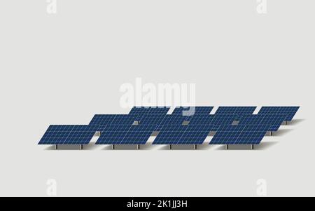 Image vectorielle des panneaux solaires. Centrale solaire. Illustration de Vecteur