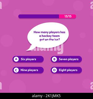 Modèle de menu du test de loterie millionnaire. Cadre de jeu de quiz. Fenêtre avec questions. Illustration vectorielle plate. Illustration de Vecteur