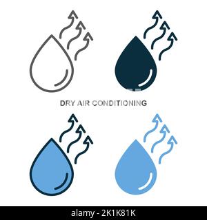 Icône de climatisation sèche définir l'image vectorielle isolée sur blanc Illustration de Vecteur