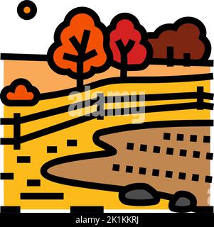 illustration vectorielle d'icône représentant un relief rouge orange d'automne Illustration de Vecteur