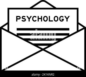 Enveloppe et lettre signe avec le mot psychologie comme le titre Illustration de Vecteur