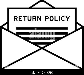 Enveloppe et lettre avec la politique de retour de mot comme titre Illustration de Vecteur