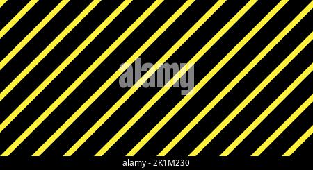 Modèle d'avertissement. Motif de rayures diagonales. Texture vectorielle à rayures diagonales noire et jaune. Illustration de Vecteur