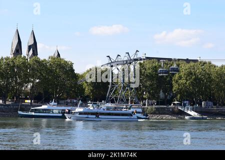 Seilbahn Koblenz, gare de la vieille ville sur le Rhin Banque D'Images
