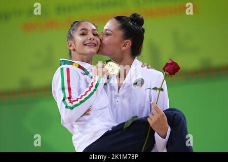 Sofia, Sofia, Bulgarie, 17 septembre 2022, RAFFAELI Sofia - ITA
BALDASSARRI Milena - ITA pendant le Championnat du monde de gymnastique rythmique 2022 Day4 - Gym Banque D'Images