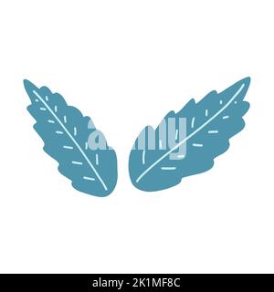 Feuilles de menthe dessinées à la main dans un style de dessin animé plat. Illustration vectorielle de plantes à base de plantes. Illustration de Vecteur