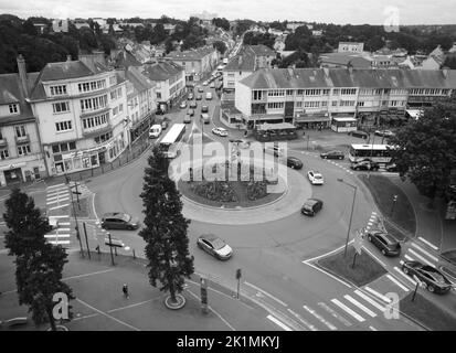 Une vue de Saint-Lo en Normandie à partir d'une caméra aérienne, Saint-Lo, Manche, Normandie, France, Europe Banque D'Images